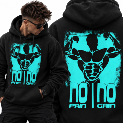 BLUZA Z KAPTUREM NA SIŁOWNIĘ NO PAIN NO GAIN 4
